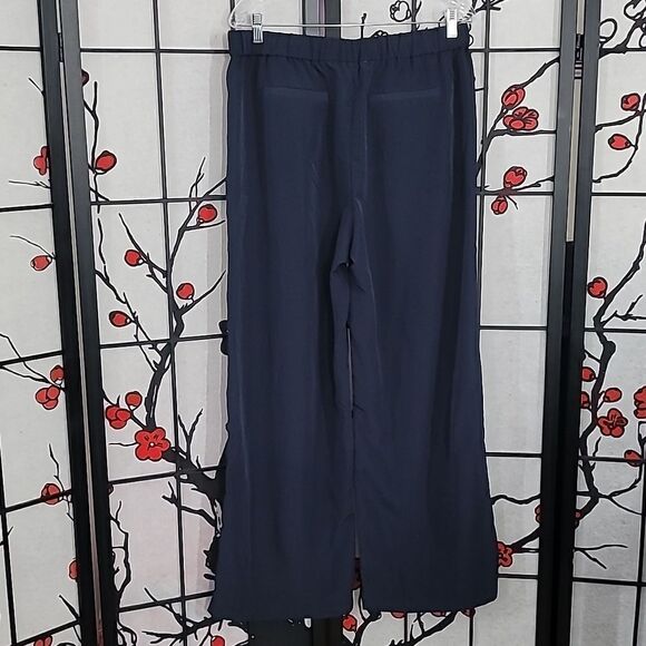 Michael Kors Women's Black Wide Leg Palazzo Pants Elastic Drawstring Waist Sz L - Picture 6 of 8